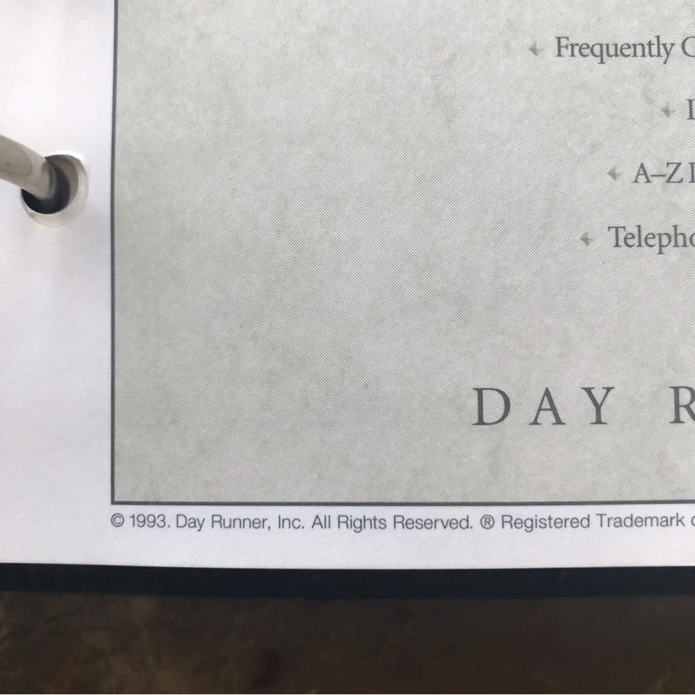 Vintage 90’s Planner, Day Runner with Pages